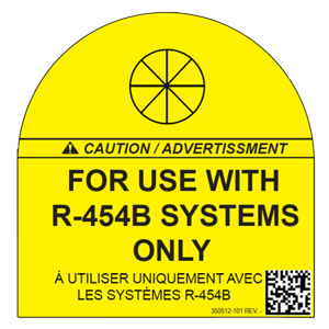 R-454B Hang Tag on Service Valves