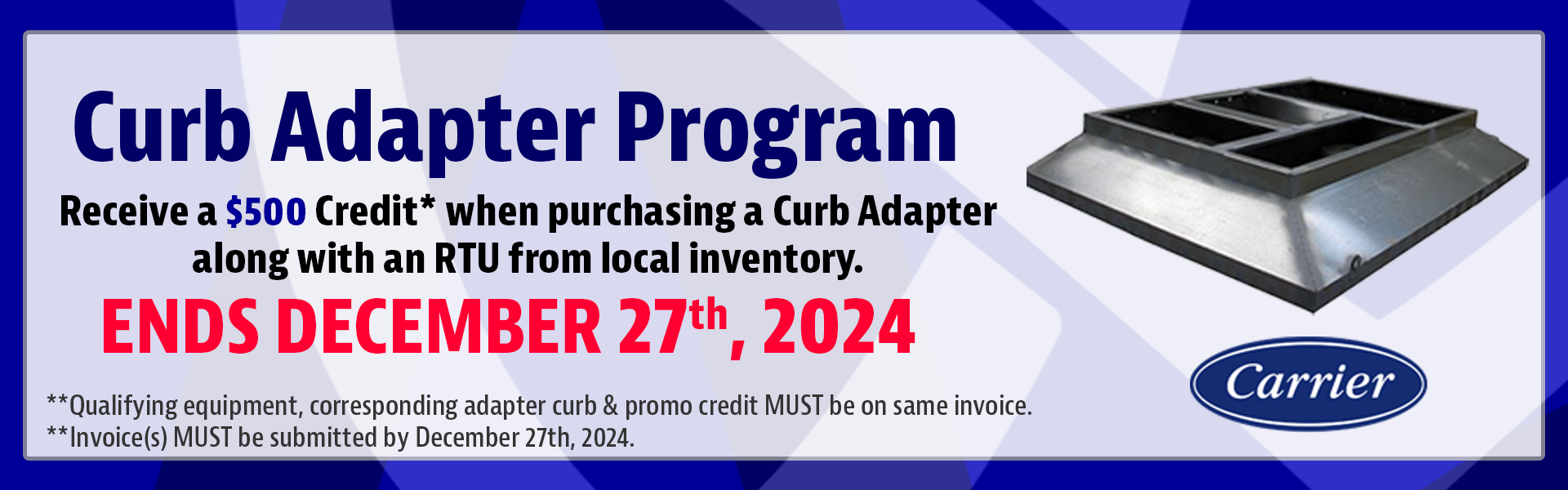 Minnesota Air's End of Year Promotion Curb Adapters with an RTU purchase