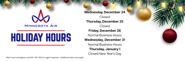Minnesota Air Christmas and New Years Hours 2025